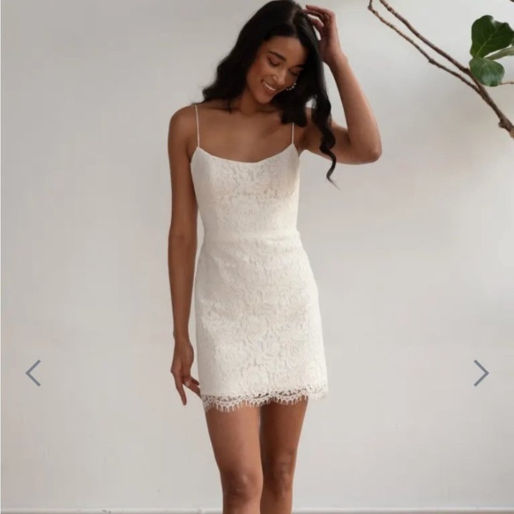 NWT Jenny Yoo Mia Dress Little White Dress Lace Bridal Bride Wedding 0
